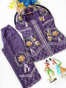 Hermoso Conjunto de 2 Piezas (Top y Pantalón) de Seda Romana Elástica de Alta Calidad para Mujer, para Bodas y Fiestas, con Forro de Crepé - Product Image 5