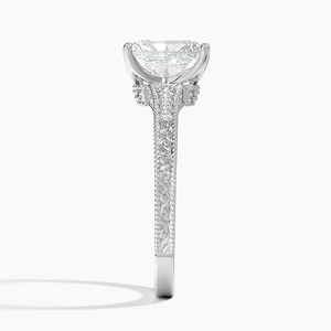 Anillo BOJ 0129 con Corte Radiante, Plata 925, Anillo Solitario de Lujo con Engaste de Puntas Hudson, Diamante de 2ct, Color D, VVS1, Moissanita, Certificado GRA - Product Image 2