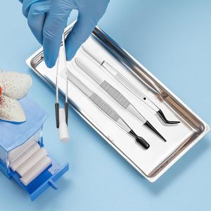 Ensemble de 3 pinces à épiler de précision en acier inoxydable, durables, avec pointe dentée, pour artisanat, timbres, perles, bijoux - Product Image 2