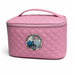 Jack and Jill Quilted Toiletry Bag Pink Travel Cosmetic <b>Case</b> Stylish Storage Organizer Durable <b>Makeup</b> Bag Portable - Product Image 1