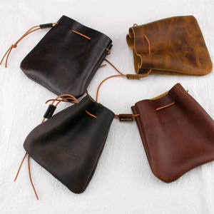 Bolsa de Dados de Cuero Hecha a Mano, Cuadrada, Minimalista, con Cordón, Bolsa de Almacenamiento Negra y Marrón, Accesorio de Juego DND para Adultos - Product Image 2