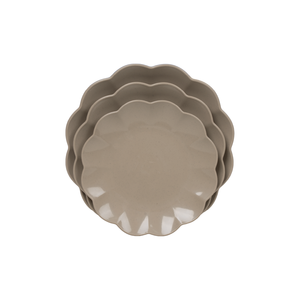 Assiette à dessert ronde en plastique noir, bord festonné, motif uni, écologique, minimaliste, assiette à dîner - Product Image 5