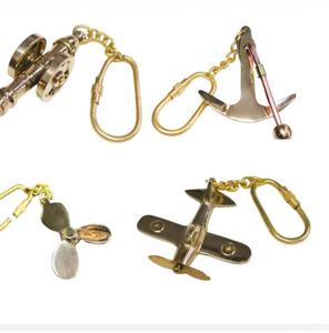 Brass Anchor Propeller <b>Airplane</b> Keychain Home Decor Indoor Hanging Ornament Traditional Design Durable - Product Image 1