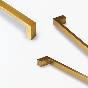 Modern Minimalist Zinc Alloy Brushed <b>Gold</b> Square Bar <b>Cabinet</b> Handle Durable Pull for Kitchen Bathroom Drawer Wardrobe Furniture - Product Image 4