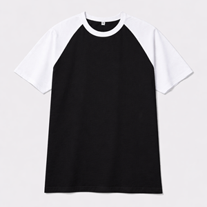 Camiseta de Manga Corta Raglán Extra Grande para Hombre, Diseño Personalizado, 100% Algodón, Tejido Grueso, Color Sólido, Lisa - Product Image 2