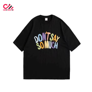 T-shirt blanc oversize à prix abordable, manches courtes, col rond, imprimé lettres en relief, style décontracté, 100 % coton jersey - Product Image 4