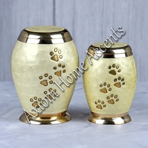 Elegant Pet Memorial Urn With Paw Print <b>Design</b> and Polished Surface for a Dignified Tribute <b>by</b> Axiom Home Accents - Product Image 6