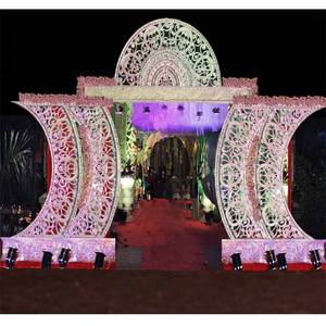 Decoración de escenario de puerta de boda de estilo increíble, puerta de bienvenida de boda india a la venta, última decoración de entrada de boda de fibra Australia - Product Image 1