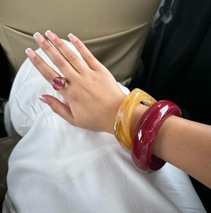 Colorful Resin <b>Bracelet</b> Handmade Statement Jewelry Elegant Resin <b>Bangle</b> for Women Daily Wear - Product Image 1