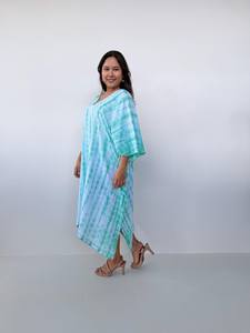 Robe kaftan midi blanche FR 29, tunique, vêtements de plage, vêtements de resort - Product Image 4