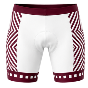 White Burgundy Lightweight Adults <b>Padded</b> <b>Cycling</b> <b>Shorts</b> Custom Breathable Quick Dry Stretch Road Bike Training Performance Wear - Product Image 1