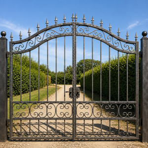 Custom Wrought Iron Main Gate for Luxury Villa, Decorative Driveway Entrance Gate with Heavy Duty Steel and Powder Coated Finish - Product Image 4