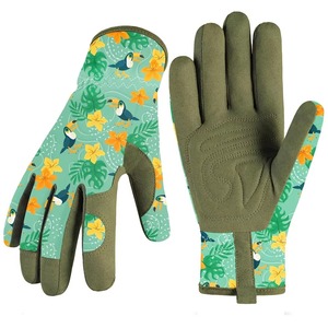 Gants tactiles en cuir enduit noir et jaune, très demandés, pour le jardinage hivernal, gants de sécurité imperméables compatibles avec les écrans tactiles - Product Image 1