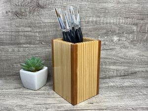 Handmade Wooden <b>Pen</b> <b>Holder</b> Natural Rustic Desk Organizer for <b>Pens</b> Pencils Markers & Office Supplies Stylish Home & Office decor - Product Image 5