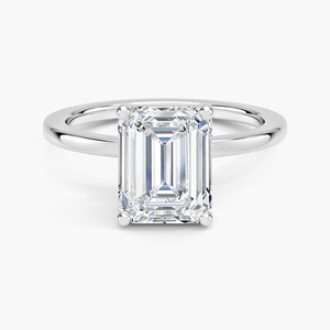 BOJ <b>Ring</b> 087 <b>Emerald</b> Cut 925 <b>Silver</b> Halo Prong Stone Solitaire Diamond <b>Ring</b> 2ct D Color VVS1 Moissanite GRA Certified Low Price - Product Image 1