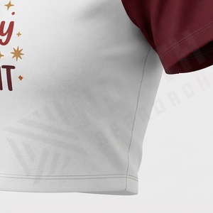 Baseball Cropped T-Shirts Knitted Fabric Raglan Sleeve Neck Slim Fit Customized Color <b>Blouse</b> Top Casual Fashion Gym Gear - Product Image 5