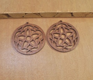 Ornements floraux en bois découpés, cercle décoratif suspendu, fournitures d'artisanat - Product Image 6