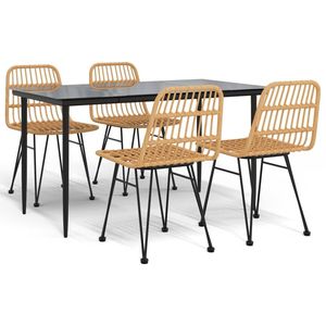 Set da pranzo da 5 pezzi in Poly Rattan per mangiare in giardino - Product Image 2