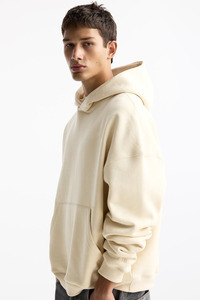OEM Custom Heavyweight Oversized Pullover Hoodie Unisex Thermal Breathable Zipper-<b>Up</b> Style Plain Dyed 100% Cotton Hoodies Men - Product Image 4