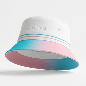 Sombrero de Pescador Personalizado de Sarga de Algodón con Ribete en Contraste, Color Pastel, Ala Ancha, para Verano, Aire Libre, Casual, con Logotipo OEM, para Ciclismo y Fiestas - Product Image 2