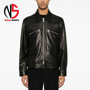 Chaqueta de Cuero de Oveja Negra Personalizada OEM para Hombre, Último Modelo, Corte Ajustado, Chaqueta Larga de Invierno, Fabricada en Fábrica a Precio Razonable 2026 - Product Image 1