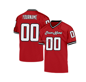 เสื้อฟุตบอลอเมริกันแบบปรับแต่งได้สำหรับทุกเพศ พิมพ์ลายดิจิทัล แห้งเร็ว ผ้าโพลีเอสเตอร์ 100% แขนสั้น ไซส์ใหญ่ ผ้าหนัก 180 กรัม - Product Image 1