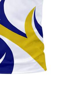 T-shirt de sport personnalisé pour homme, blanc, bleu, jaune, à séchage rapide, en polyester, imprimé sur mesure, manches courtes, pour entraînement, gym, course à pied - Product Image 6