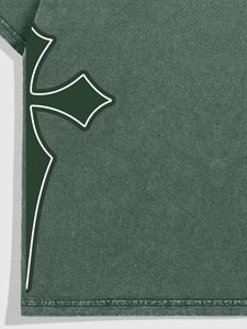 T-shirt Homme Oversize à Cordon, Coupe Boxy, Épaules Tombantes, Manches Courtes, Décontracté, en Coton, Ample, Style Streetwear - Product Image 5