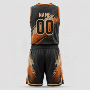 Ensemble de maillots de basket sans manches pour hommes, violet et noir rayé, sublimé, en polyester respirant, coupe athlétique toutes saisons - Product Image 2