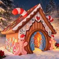 Cabane de Noël extérieure multicolore en forme de maison de pain d'épices, idéale pour événements, location d'entreprise, décoration de jardin et pelouse en hiver