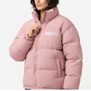 Custom Logo <b>Women's</b> <b>Winter</b> <b>Padded</b> Jacket Regular Fit Quilted Puffer <b>Coat</b> Full Zip OEM ODM Manufacturer - Product Image 2