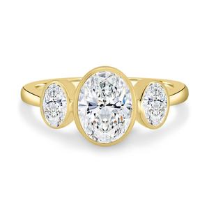 Premium Three Stone Oval Cut Diamond <b>Ring</b> Lab Grown 2.02CT With 18K Solid Gold Womens Wedding Engagement Promise Gift For Lovers - Product Image 4
