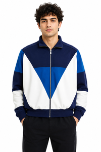 Chaqueta Deportiva Livster para Hombre, con Bloques de Color, Cierre Completo, Cuello Alto, Manga Larga, para Entrenamiento, de Poliéster - Product Image 1