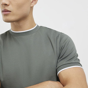 T-Shirt Unisex Slim Fit Heavyweight High Quality Material Ribs <b>Arms</b> Comfortable Design Screen Print Logo Blank Summer T-Shirt - Product Image 5