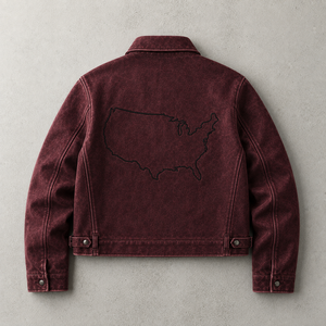 Blouson Bomber Unisexe en Toile de Coton Lavée Style Vintage Bourgogne, Vêtement de Travail Personnalisé, Étiquette Privée, Épais pour l'Hiver, Vente en Gros ODM OEM - Product Image 2