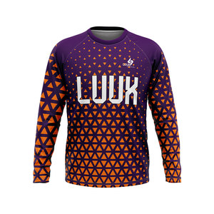 Maillots de sport personnalisés pour hommes à manches longues, respirants, antibactériens, écologiques, à séchage rapide, imprimés par transfert thermique, vêtements de compression décontractés - Product Image 2