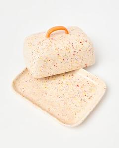 Recipiente para mantequilla Confetti Glaze con tapa y asa, bandeja compacta para servir, elegante contenedor de mantequilla para cocinas modernas - Product Image 3