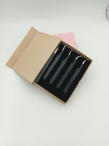 Pince à cils noire en acier inoxydable antistatique à pointe lisse pour extensions de cils – Outil professionnel de précision pour salon de beauté - Product Image 2