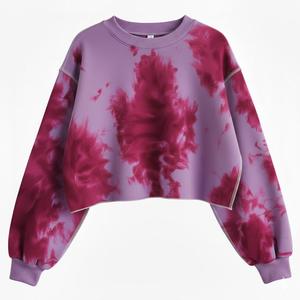Sweat-shirt décontracté à épaules tombantes en molleton multicolore, vente en gros, 100% coton, pull oversize streetwear brodé de luxe pour femme - Product Image 5