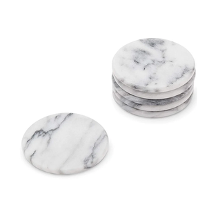 Modern Sustainable <b>Marble</b> <b>Coaster</b> Set Eco-Friendly Durable Washable Natural Stone for Dining - Product Image 3