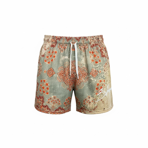 High Quality Silk Screen Printed High Street Style Double-<b>Layer</b> Polyester/Cotton Breathable Elastic Waist Canvas Shorts Men - Product Image 2