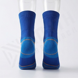 Blue Athletic Crew <b>Socks</b> Breathable Geometric Pattern <b>Running</b> Sport Wear for Adults Summer Lightweight Knitted Design - Product Image 2