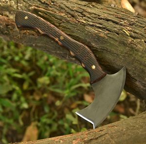 Tomahawk artisanal, manche en bois de frêne sculpté, lame pleine longueur, étui en cuir, pour la sculpture et la sculpture sur bois - Product Image 3