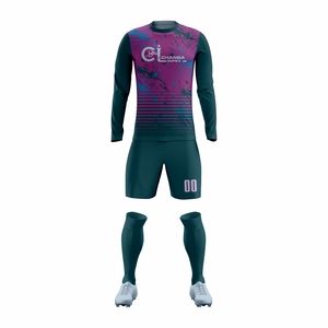 Ensemble de vêtements de football unisexe, uniforme de football personnalisé avec tissu léger et respirant, taille élastique, manches courtes, design ajusté - Product Image 1
