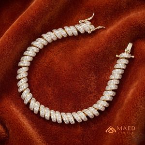 Pulsera de Cadena Fina con Moissanita Dorada, Joyería de Moda para Uso Diario, Regalo para Hombres y Mujeres, Estilo Los Ángeles - Product Image 3