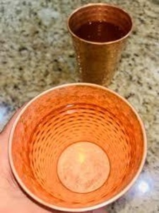 Airbnb Host Copper Glass Tumbler Guest Use Ayurvedic Drinking Water Cup Metal <b>Drinkware</b> Export Supplier - Product Image 3