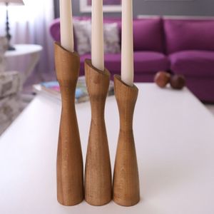 Handcrafted Wooden <b>Candle</b> <b>Holder</b> Set of 3 Minimalist Wooden <b>Candle</b> Stand Rustic Tabletop Wooden <b>Candle</b> <b>Holder</b> - Product Image 3