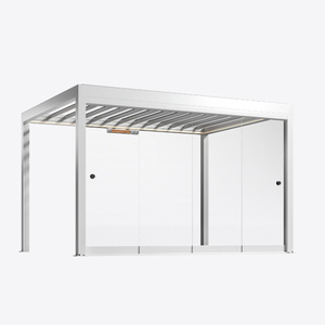 Pergola motorisée contemporaine en aluminium avec stores à fermeture éclair, protection contre le vent, écran de balcon - Pergola électrique de qualité commerciale - Product Image 1