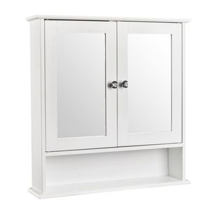 Armadietto da Bagno a Doppia Anta con Specchio Intelligente, Design Moderno Antico, Montaggio a Parete, Finitura Bianca in Alluminio Impermeabile - per Hotel - Product Image 5