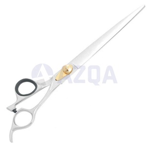 Ciseaux de toilettage professionnels en acier inoxydable pour animaux de compagnie, lame longue et lisse, pointe arrondie, ciseaux ergonomiques pour la tonte des chiens et des chats - Product Image 4